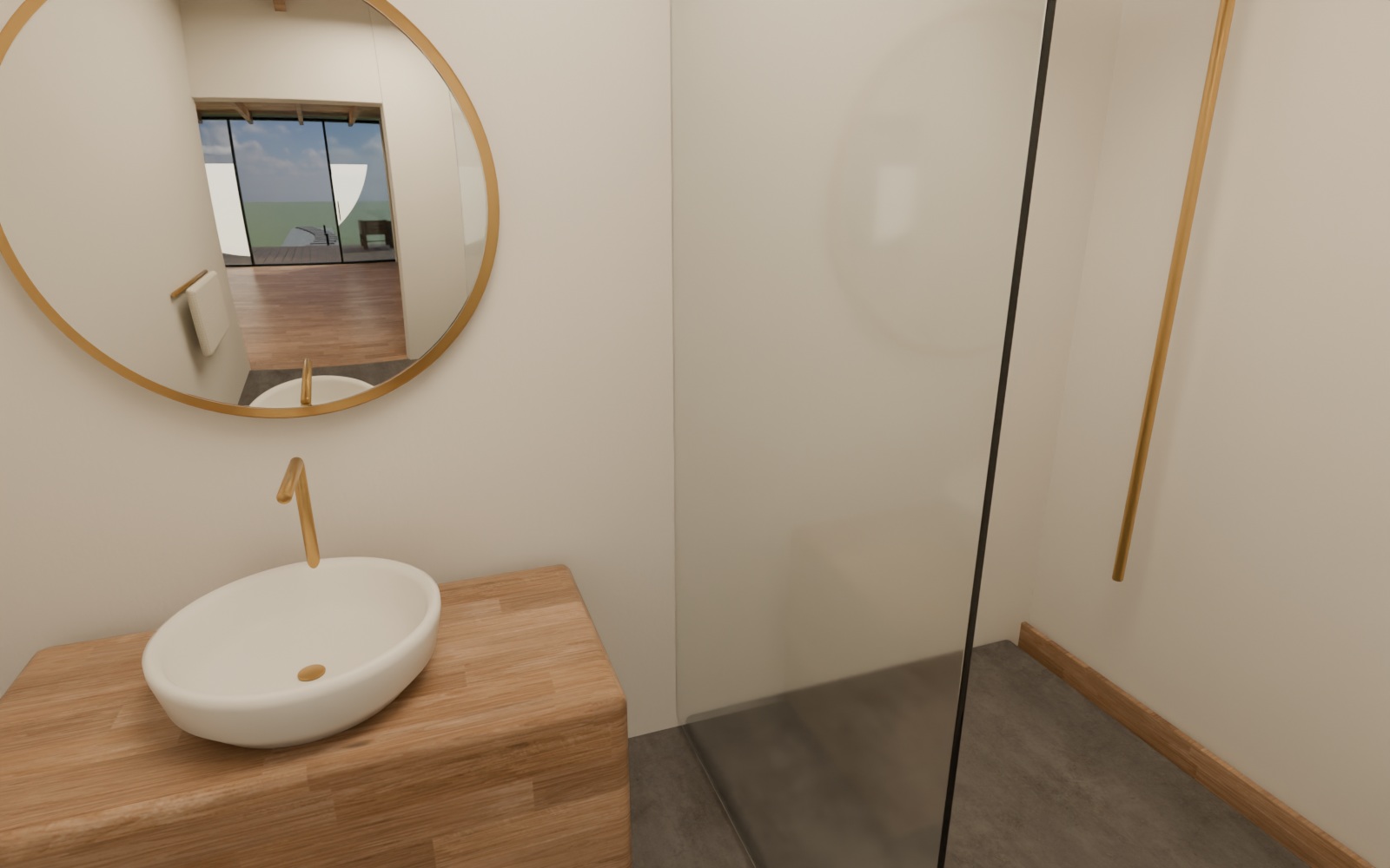 Bathroom · shower and basin